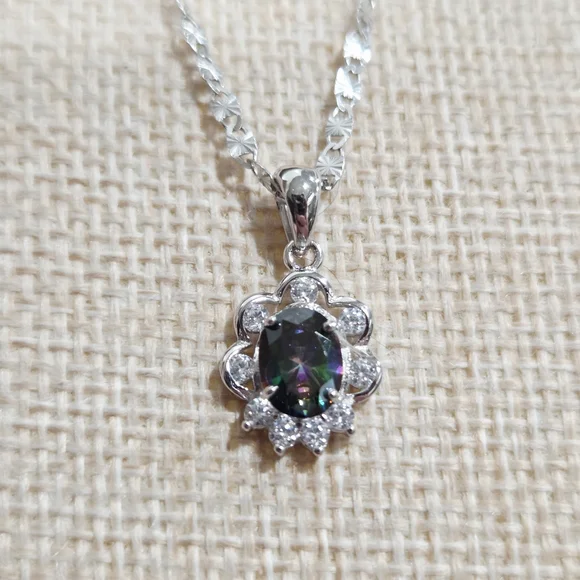 Elegant Silver and Mystic Topaz Jewelry Set - Picture 3 of 3